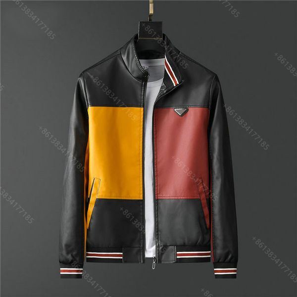 

designer mens leather hoodie jacket winter leather plus cotton motorcycle jacket coats round neck brand mens in 20 colors plus size m-xxxl, Black;brown
