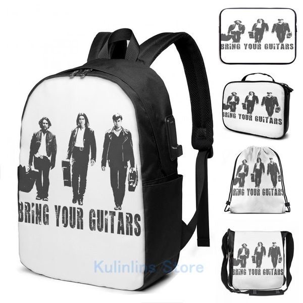 

backpack funny graphic print once upon a time in mexico 1 usb charge men school bags women bag travel laptop