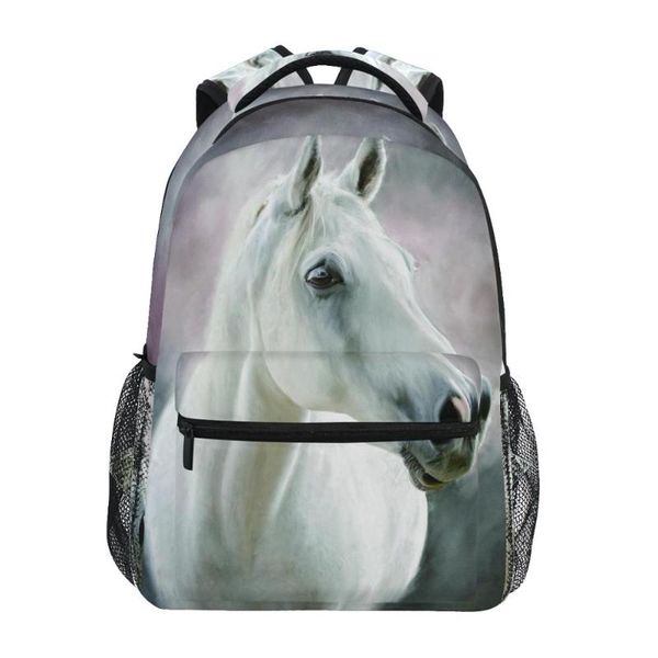 

school bags wild stallion in dust horse animal backpacks book travel college shoulder kids bag for women girls men boys