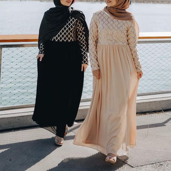 

sequin abaya dubai turkish hijab muslim dress abayas for women dresses robe dubai caftan kaftan islamic clothing tesettur elbise, Red