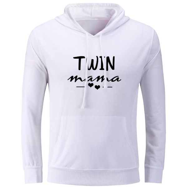 

women's hoodies & sweatshirts funny twin mama design print women autumn early winter pullovers for lady femme cotton hoody streetwear, Black