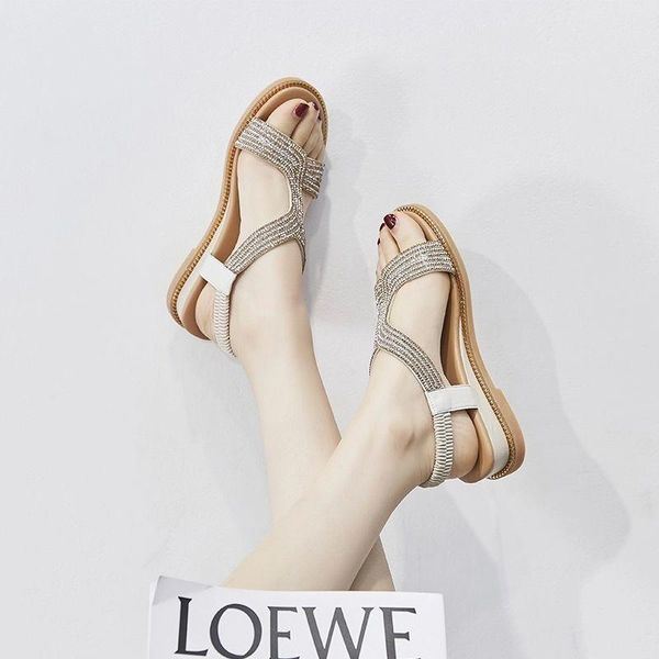 

dress shoes 2021 summer style sandals women's rhinestone wedges, Black