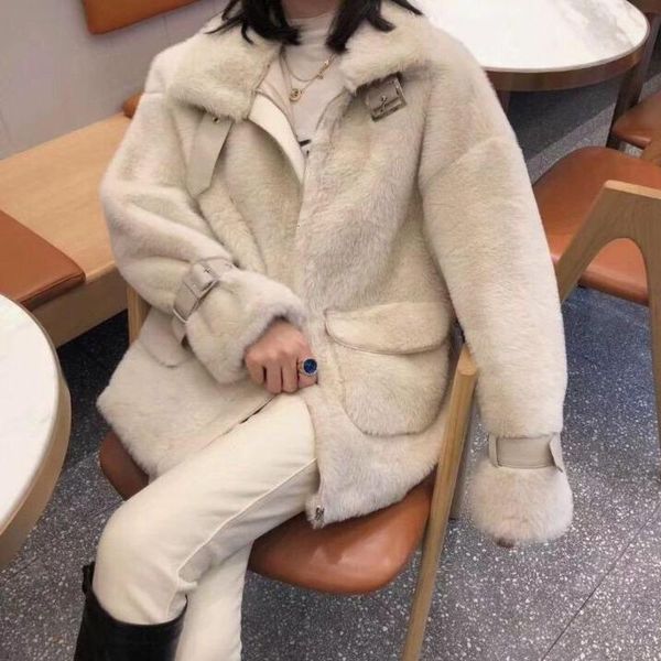 

women's fur & faux mink fashion furs loose teddy winter coat for female parka women short thickening overcoat fourrure femme furry r38d, Black