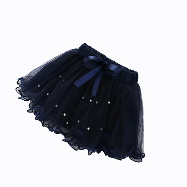 

skirts rlyaeiz 2021 summer fluffy soft tulle girls tutu skirt fashion bow beading for 2-7y kids mesh ball gown, Blue