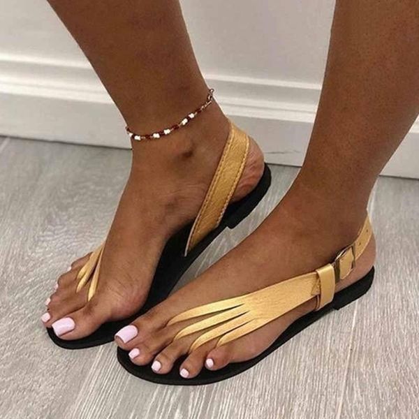 

sandals 2021 summer european and american style points flat buckle hollow fashionable beach, Black