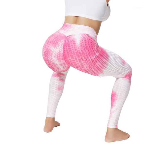 

women's leggings 40# ink tie-dye slim and hip lifting women pants exercise bottom trousers seamless push up leggins mujer, Black