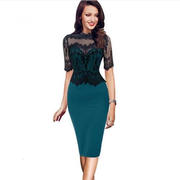 

casual dresses summer women vintage stand collar lace embroidery pencil fashion elegant temperament party dress plus size:s-5xl y5ve, Black;gray