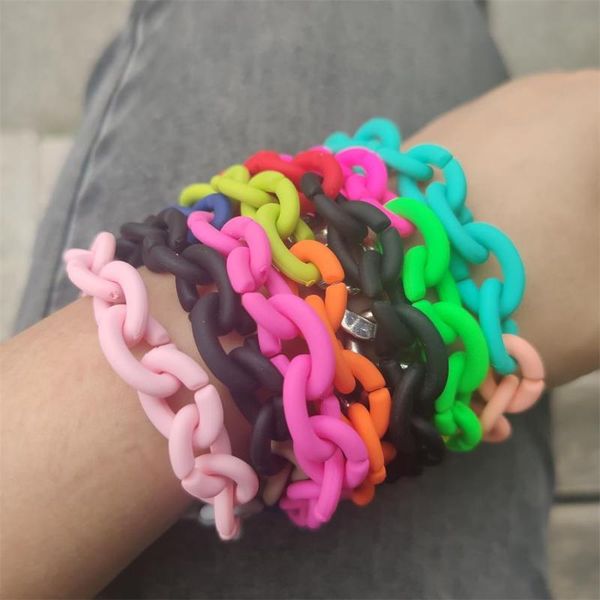 

charm bracelets summer beach shining for women rainbow color rubber plated acrylic bracelet&bangle jewelry boho style, Golden;silver