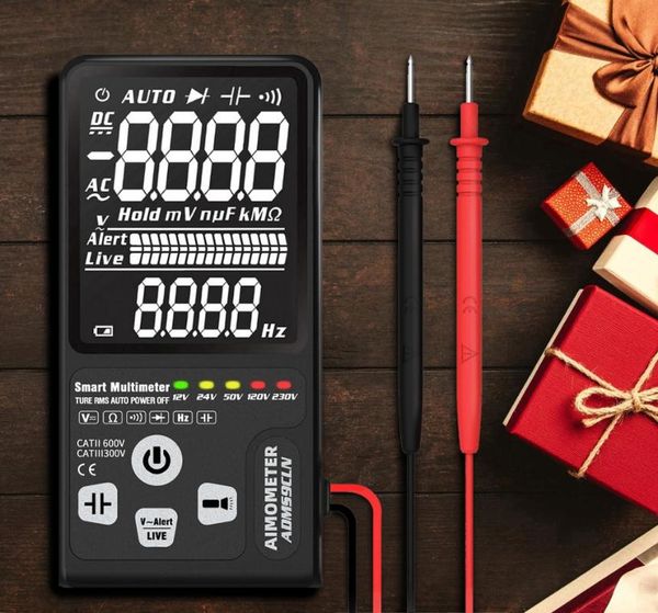 

multimeters digital multimeter tester large 3.5" lcd 3-line display aimometer adms9cl voltmeter dmm ac dc voltage ncv ohm hz capacitor