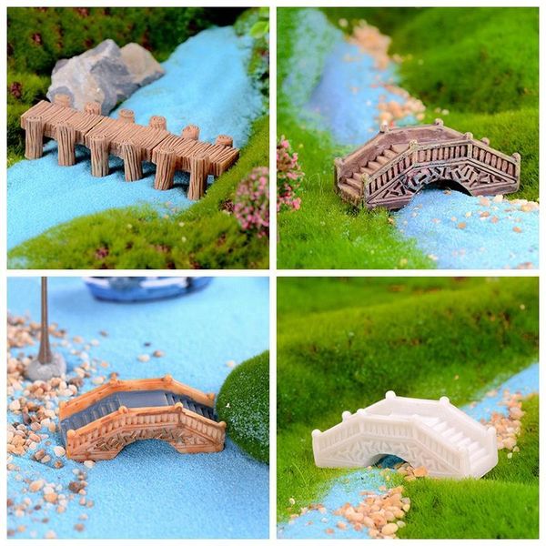 Objetos decorativos Figuras 1 PCS Mini arco de pedra simulado Pequena ponte de fada Jardim miniaturas Resina Ornamentos de Micro paisagem decorati