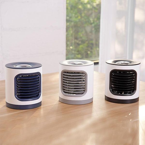 

electric fans air conditioning fan home purify silent office desk4000mah rechargeable projection night light cooler