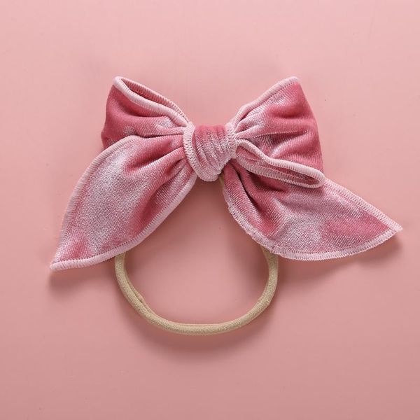

hair accessories velvet baby headband for children girls elastic bow bands solid turban kids headwear born girft, Slivery;white
