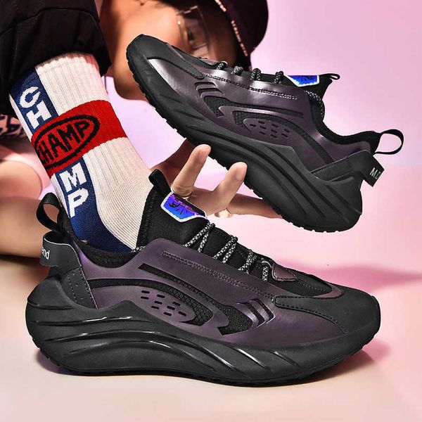 

men's shoes breathable in summer 2021 flying jacquard sports running casual korean fashion daddy men's