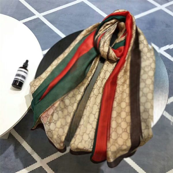 

2021 famous designer ms xin design gift scarf 100% silk scarf size 180x90cm, Blue;gray