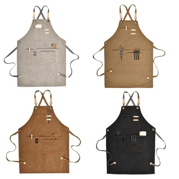 

aprons canvas work apron, multifunction tool with pockets back cross workshop ap