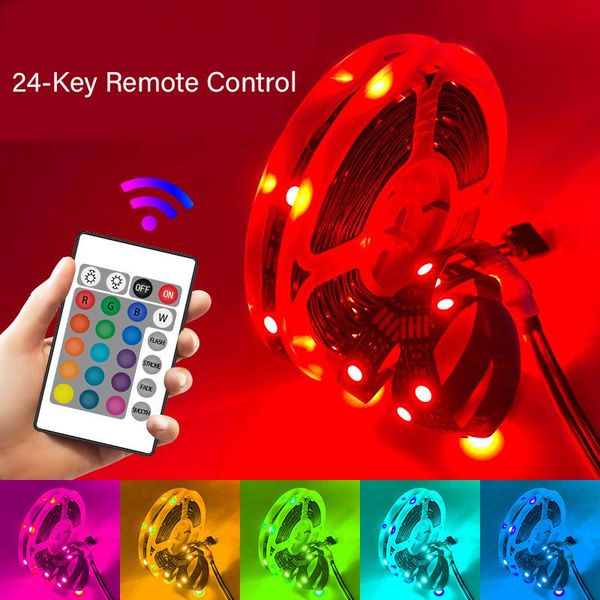 

strips 5v outdoorlight belt set rgb colorful waterproof led tv background light with 24 keys usb controller bar