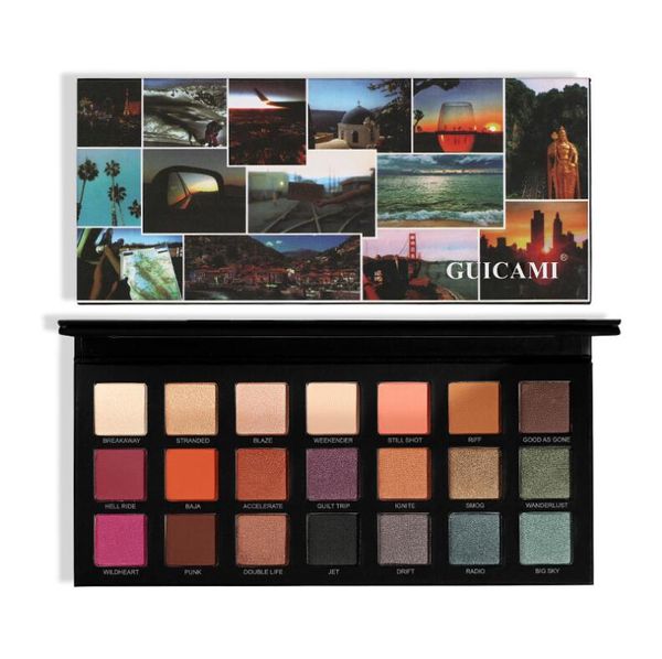 GUICAMI Lose City Twenty-One Colour Eyeshadow, palette di ombretti Born To Run, 21 tonalità - ottima capacità di sfumabilità, colori ricchi con texture vellutata