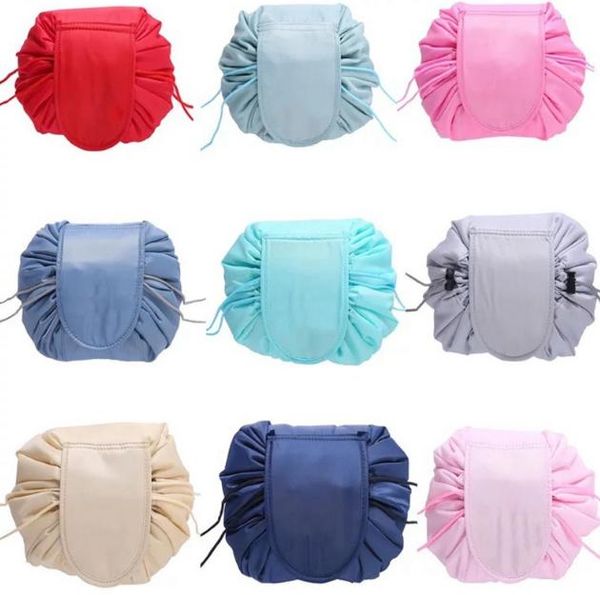 

2022 new 6 styles drawstring cosmetic bag large capacity travel portable lazy cosmetic bags cartoon make up pouch