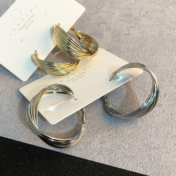 

hoop & huggie exquisite earrings for women jewelry accessories, Golden;silver