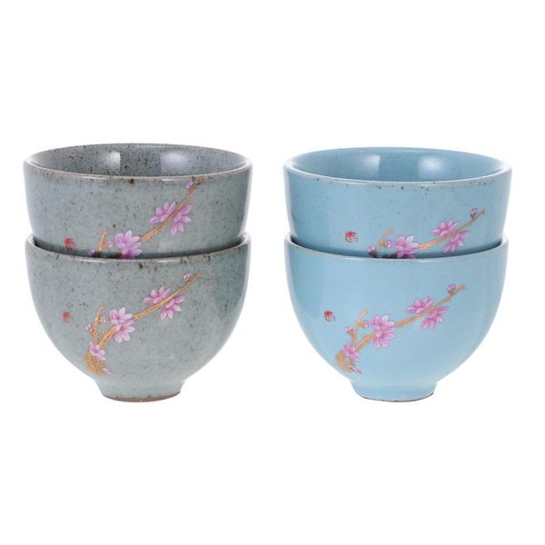 

cups & saucers 4pcs household tea exquisite ceramic teaware (assorted color)