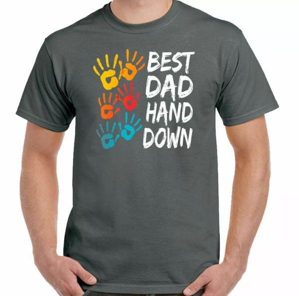 

dad hands down t-shirt, mens funny father day daddy cool t-shirt top, White;black