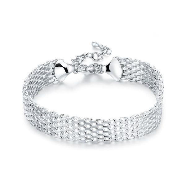 

charm bracelets korean fashion silver plated lucky bracelet cuff woven chain women's girl jewelry birthday gift, Golden;silver