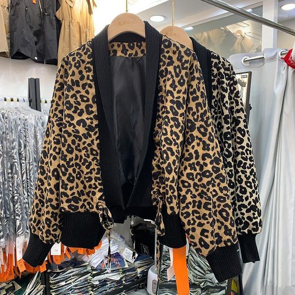

design patchwork women's jacket leopart pattern print women jackets spring autumn lady basic coat fashion outerwear, Black;brown