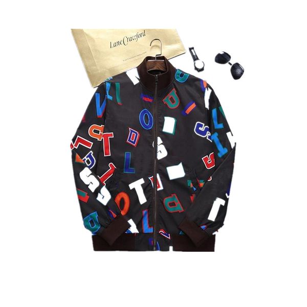 

fashion designer mens jacket windbreaker long sleeve men floral hoodie clothing zippe up coat plus asian size m--xxxl, Black;brown