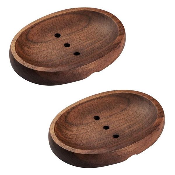 

eco friendly soap dish - black walnut sope saver,oval shape holder for bathroom shower,hand made craft tray dishes