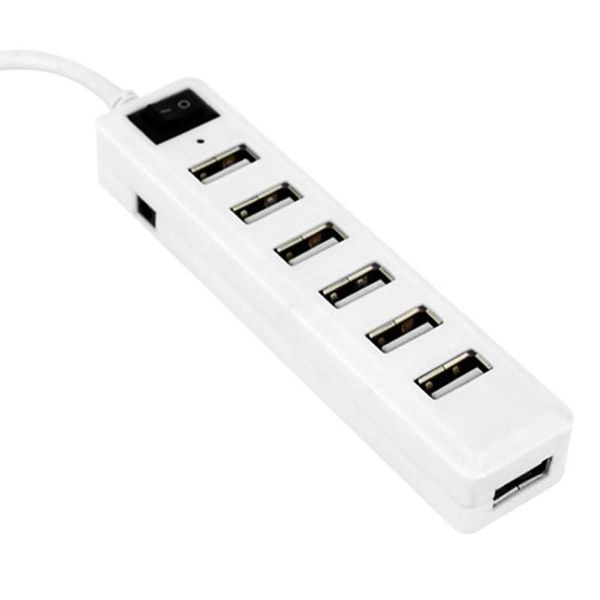 

hubs multi-function usb2.0 7-ports switch hub splitter 55cm/21.7 inch extended 110mm x 24mm 19mm white/black
