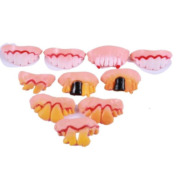 

party masks 10 pcs gadget rubber costume ugly gag inflamed badly worn fake teeth ran diy toy