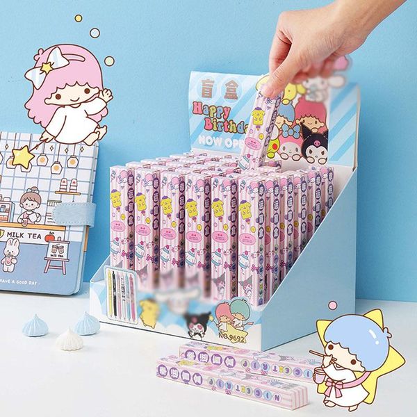 

gel pens 36 pcs/lot kawaii dog blind box press pen cute 0.5mm black ink signature promotional gift stationery school supplies