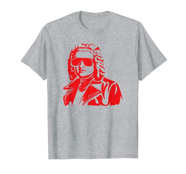 

funny johann bach musician player with sunglasses t-shirt, White;black