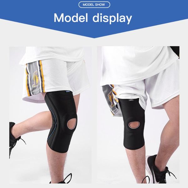 

kyncilor 1pcs knee patella protector brace silicone spring pad anticollision kneepad outdoor sport protective guard elbow & pads, Black;gray