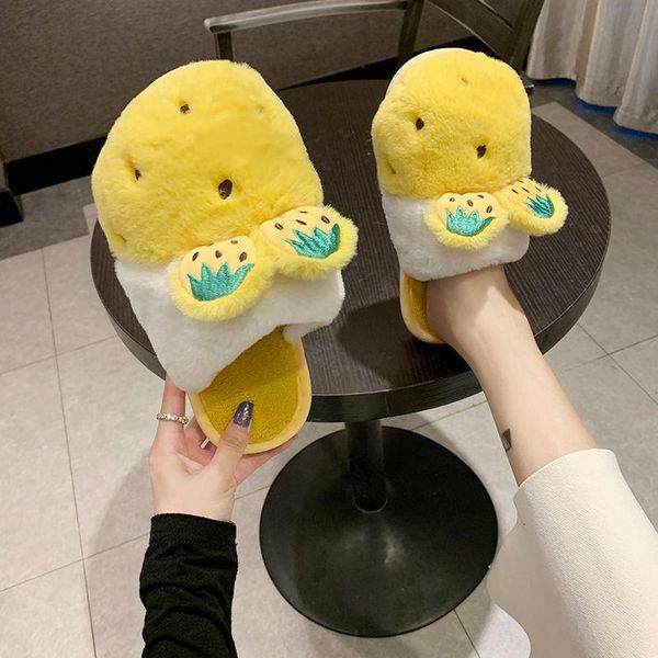

slippers winter boys cartoon cotton home women plush indoor warm shoes princess hs31, Black