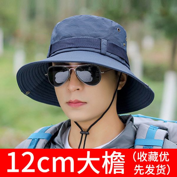

fisherman's hat men summer korean leisure youth fishing sun men's spring screen cornice, Blue;gray
