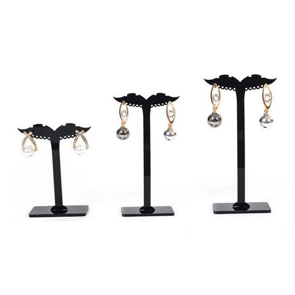 

jewelry pouches, bags portable 3pcs/set black clear acrylic store display props frame earring holder hang ornament, Pink;blue