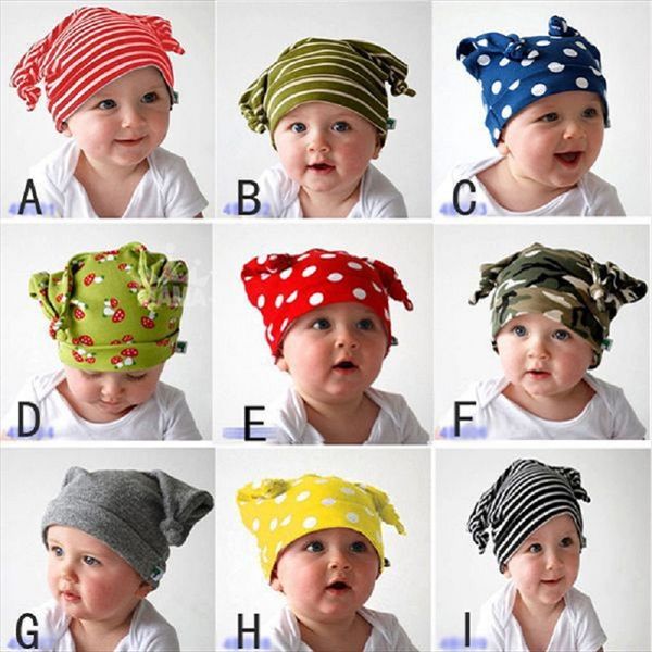 Baby Caps Beanie Newborn Chapéus Colorido Infantil Tampão Crianças Perucas Inverno Chifre Nó Bebês Bebês Beret Bonnot Hairband 210413