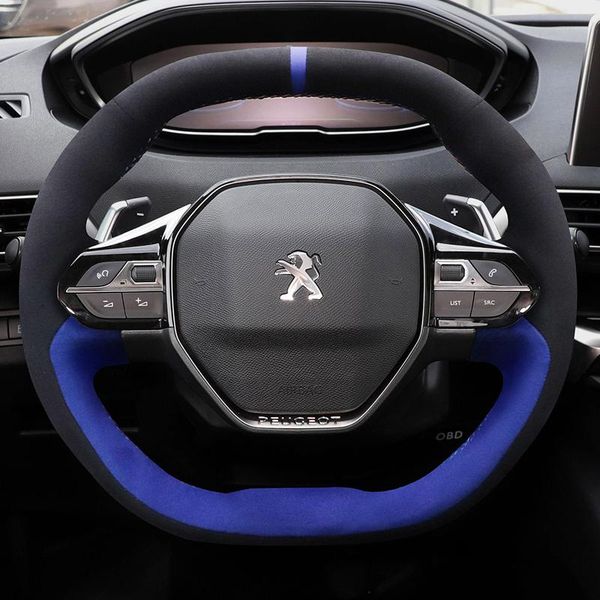 

steering wheel covers diy suede car cover for 308 307 508 207 206 408 3008 accessories