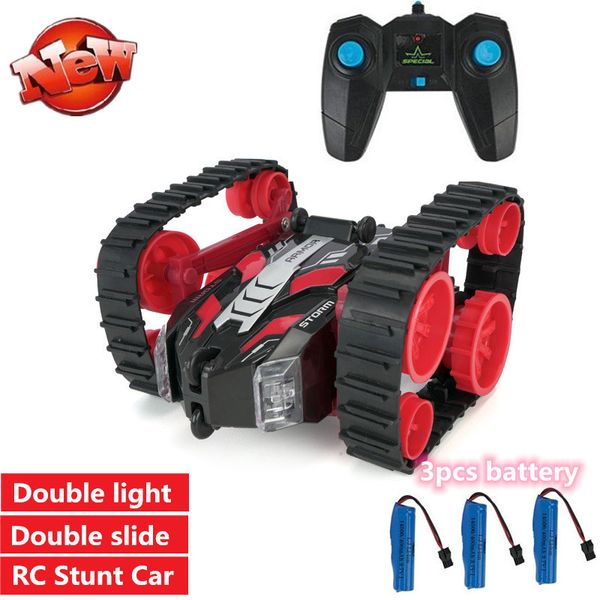 

new off-road climbing tumbler armored remote control rc car toy model electric dump truck with dual light 360 rotation slide toy