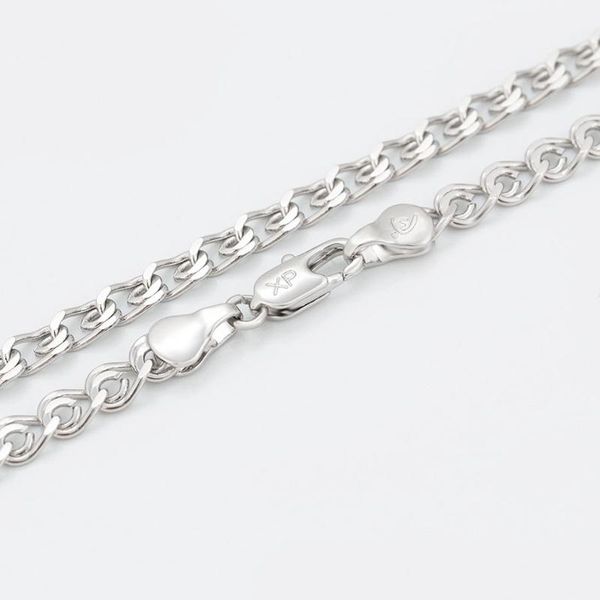 

chains xp jewelry --( 50 cm x 5 mm ) 20 inch white chain necklaces for women men rhodium gold color fashion, Silver