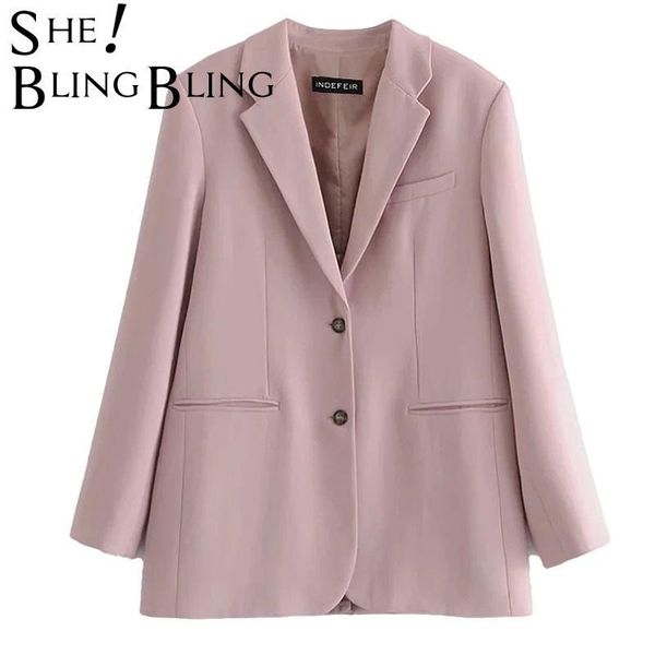 

za women's blazers suit pink two piece jacket set office lady workwear female solid outfit elegant long sleeves 210523, White;black