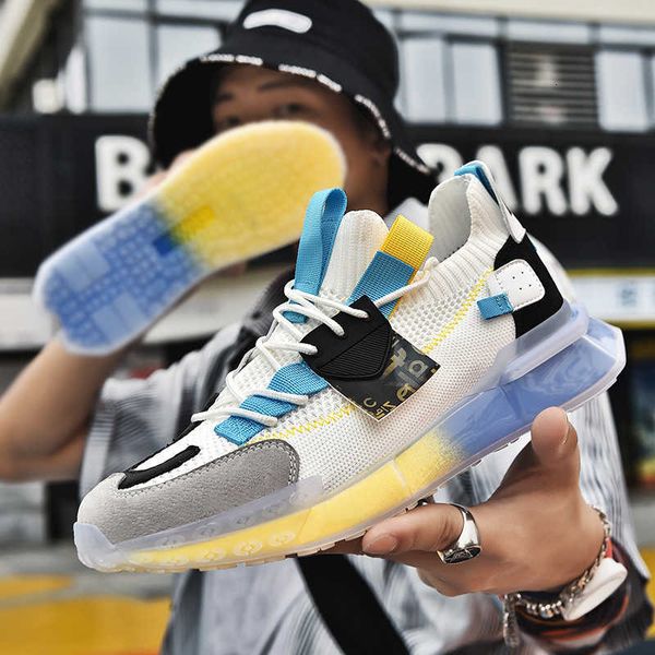 

guochao mesh sports shoes 2021 summer breathable men's jelly bottom casual trendy ins daddy board