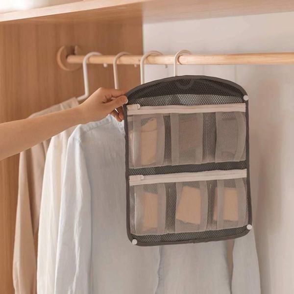 

storage boxes & bins underwear socks grid clothing hanging bag fabric wall classification