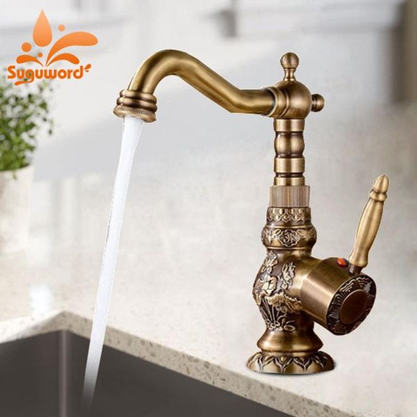 

bathroom sink faucets suguword antique brass faucet mixer tap and cold single handle one hole european style