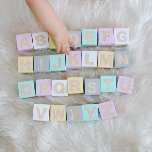 

novelty items ins nordic wood 26 english abc block wooden alphabet letters cubes diy baby name birthday gift kids toys home crafts po props