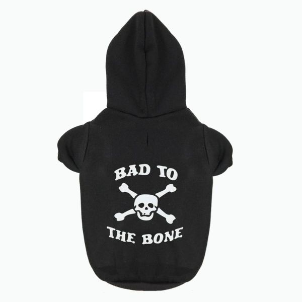 

dog apparel bad to the bone printed pet puppy clothes hoodies jumpers tracksuits for chihuahua teacup care and large dogs