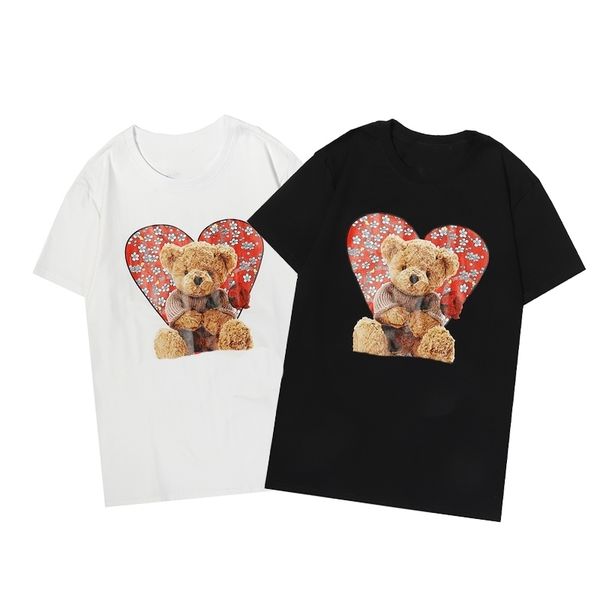 

summer new trendy brand t-shirt short-sleeved fashion all-match men and women with the same style17u, White;black