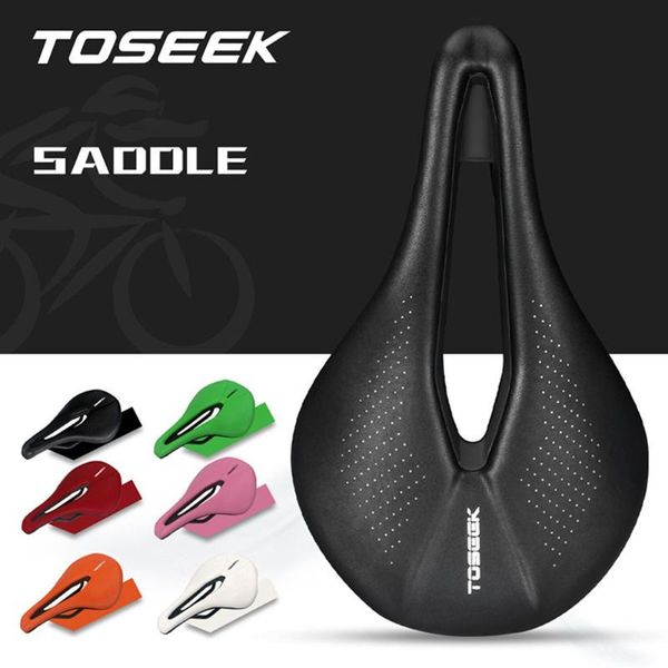 

bike saddles toseek bicycle soft thick saddle mountain road cycling wide seat cushion road/mtb carbon 140*245*60mm