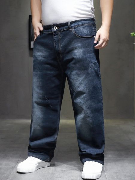 

men cat whiskers straight leg washed jeans g4lx#, Blue